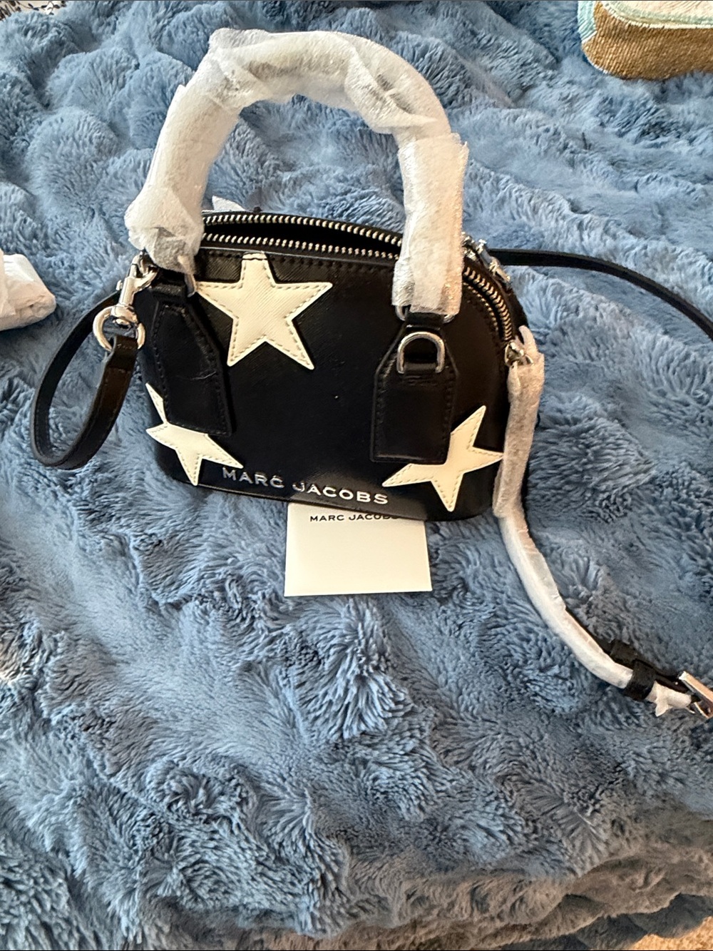 Marc Jacobs Black Mini Star Satchel with White Stars - Picture 5 of 5
